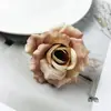 Cabeças de Flores de Rosa Pequenas Vintage Coloridas de Outono Simuladas DIY Tecido de Seda Flores Artificiais Materiais para Grampo de Cabelo Arranjo de Parede de Flores de Casamento