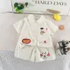 Conjunto de Verano de Manga Corta de Moda para Niños 2026 Nuevo Conjunto de Verano Elegante Conjunto de Camisa de Manga Corta con Dibujos para Niños Moderno