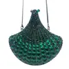 Bolso de Mano Abanico Transfronterizo con Pedrería Bolso de Noche de Alta Gama para Banquetes, Fiestas y Reuniones Anuales