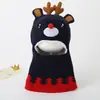 Nuevo sombrero y bufanda de punto de una pieza para niños de otoño e invierno, gorro de punto grueso y cálido para bebé con diseño de ciervo de dibujos animados S205