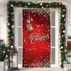 Cubierta de Puerta de Tela Elástica Cubierta de Puerta de Navidad Alegre Transfronteriza Tapiz Fondo de Tela de Regalo de Papá Noel para Fiesta Festiva