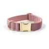 Mizha jefe nuevo polvo de champán terciopelo hebilla dorada collar para mascotas al por mayor collar para perro de alta calidad collar para perro grabado