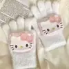 Guantes de Gatito a Cuadros Engrosados para Otoño e Invierno para Mujer, Nuevo Modelo de Invierno 2025, Guantes Cálidos de Cinco Dedos de Piel de Visón para Ciclismo de Estudiantes