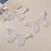 Direto da fábrica renda brilhante seda bordado branco borboleta flor adesivos faça você mesmo roupas artesanais remendo acessórios de flores acessórios