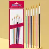 Pincel de Pintura a Óleo com Cabo Vermelho e Cerdas de Nylon, Pincel Único para Gouache e Acrílico, Pincel de Madeira