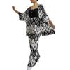 Traje informal de verano 2024 para mujer, camiseta de manga media con estampado de talla grande y pantalones anchos, de Comercio Exterior