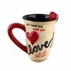 Taza de Pareja de Cerámica en Forma de Corazón Creativa Taza de Cupido para el Día de San Valentín Roja con Asa de Amor Taza de Café