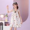 Falda Slip Estilo Coreano Nuevo Niñas Pijama Infantil Verano Vestido Algodón Burbuja Niñas Dibujos Animados Ropa de Casa Camisón