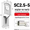 Fábrica atacado cobre nariz espiando cobre terminal SC2.5-300 série quadrada vermelho cobre fiação terminal cobre nariz