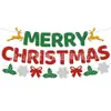 Festival de Navidad Banderines de Tirar Flores de Tirar Juego Letra Decoraciones de Fiesta Pancarta Decoración de Escena Festiva Papel Personalizado