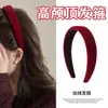 Accesorios de Año Nuevo Temperamento Retro Diadema de Terciopelo Estilo Hong Kong Diadema de Esponja Parte Superior Cranial Alta Presión Roja Cabello 2025 Nuevo
