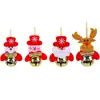 Colgante de Campana de Regalo de Navidad Suministros para Decoración de Árbol de Navidad Muñeco de Papá Noel Muñeco de Muñeco de Nieve Ciervo Colgante de Campana