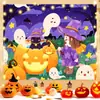 Tecido para fantasia de evento de Halloween, tecido para decoração de fundo de festa, tecido para pendurar para fotografia de lanterna de abóbora, tecido para pendurar de fundo com atmosfera de terror