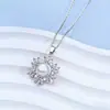 Conjunto de Brincos, Anel, Pingente, Colar de Pérolas Naturais de Água Doce, Design de Zircônia Floco de Neve, Atacado de Joias de Luxo
