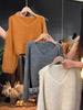 Suéter de punto informal con cuello en V, Nuevo diseño de Otoño e Invierno, Elegante suéter liso de manga larga para mujer