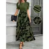 Vestido Floral Elegante e Fashionável de Cintura Alta para Mulheres Europeias e Americanas - AliExpress Cross-border