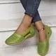 Sandalias Casuales de Verano 2025 de Talla Grande para Comercio Exterior Zapatos de Mujer Tacón de Cuña Europeo y Americano Calado Color Sólido Zapatos Individuales Sandalias Versátiles de Moda