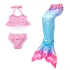 Maiô de Sereia para Meninas Maiô de Sereia Três Peças Novo Biquíni Transfronteiriço Maiô Secagem Rápida Material Altamente Elástico Personalização