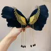 Adorno para el Cabello Lindo con Borla de Plumas Negro Lolita Alas de Ángel Pasador Pinza de Borde Mori Accesorios de Alto Rendimiento