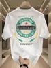 Camiseta Marca de Moda de Alta Gama Manga Corta para Hombre Verano 2025 Nueva Ins Suelta Delgada Cuello Redondo Algodón Puro Guapo Top Camiseta