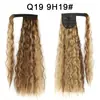 Al por mayor transfronterizo Europa pegatina mágica permanente de maíz peluca de cola de caballo cabello largo rizado esponjoso para mujer extensiones de cabello de onda de agua cola de caballo