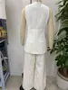 Estilo Europeo y Americano Comercio Exterior Transfronterizo Stock Listo Moda Femenina Conjunto Casual Chaleco Ajustado + Pantalones Largos Holgados Plisados