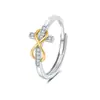 Venta Caliente Transfronteriza Anillo de Dos Tonos con Cruces Ilimitadas Chapado Cruzado Anillo de Comida de Moda Simple para Mujer Estilo Europeo y Americano Suministro Transfronterizo