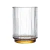 Copo de Vidro com Acabamento de Luxo, Xícara de Chá Estilo Ins, Copo de Água, Copo de Café, Copo para Bebidas Doméstico Resistente a Altas Temperaturas com Listras Verticais Estilo Japonês