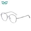 Gafas coreanas de montura redonda para mujer, montura anti-luz azul, estilo INS moderno, gafas lisas con aspecto de cara de metal, montura pequeña para gafas de mujer.