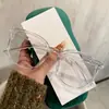 Óculos Decorativos da Moda com Armação Grande para Mulheres, Lentes Lisas Realçadoras do Rosto, Armação Leve com Dobradiça de Metal e Proteção Contra Luz Azul em Estoque