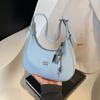 Bolso bandolera de estilo coreano 2025 con texturas, sencillo, para uso diario, con diseño en forma de media luna, moderno, combinable, de color liso y dulce para mujer.