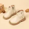Botas Estilo Martin para Niñas 2025 Otoño/Invierno Nuevo Estilo Forradas de Felpa Cálidas Botines Cortos para Niños Elegantes Zapatos de Princesa Botas de Suela Suave para Niñas