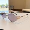 Gafas de sol poligonales sin montura de moda transfronteriza Gafas de sol metálicas anti-ultravioleta europeas y americanas