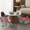 Taburete Giratorio con Respaldo para Uso Doméstico, Adecuado para Apartamentos Pequeños, Silla Móvil para Sala de Estar, Silla Amigable para Niños para Aprender a Caminar, Silla Giratoria