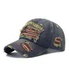 Gorra Nueva Estampada y Bordada Transfronteriza de Amazon, Gorra de Béisbol Vintage Desgastada, Gorra de Pico para el 250º Aniversario