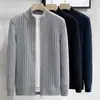 Novos suéteres de tricô para outono e inverno, cardigãs para homens e mulheres, corte justo estilo old money, gola alta, quentes, atacado de fábrica transfronteiriço