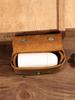 Bolsa para llaves con solapa de piel de vaca de primera capa europea y americana, estilo retro para monedas y cambio, bolsa para audífonos, bolsa para guardar cables de datos, bolsa pequeña para guardar juguetes