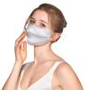 Mascarilla de Protección Solar 100% Seda de Doble Capa con Correas para las Orejas, Mascarilla de Seda Transpirable Tridimensional, Índice de Protección Solar de Seda de Morera UPF50+