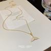 Collar de Cadena para Clavícula de Diseño Nicho Dulce y Elegante de Lujo Ligero Japonés y Coreano, Temperamento de Acero de Titanio que no se Desvanece, Accesorios de Collar para Mujer
