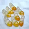 Pingente de Agata Doce com Pedaços Laranja Cor de Mel, Pingente da Paz de Calcedônia Colorida, Pingente Liso, Pingente de Jade Nuvem Auspiciosa