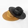 Sombrero Jazz de Paja de Papel de Ala Ancha Calado a Mano de Estilo Europeo y Americano, Moda Casual, Protector Solar para Playa al Aire Libre, Sombrero de Paja Rojo de Moda