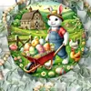 Letrero de Madera de Pascua con Conejo Letrero de Bienvenida para Puerta Venta al por Mayor Decoración de Pared de Atmósfera Festiva Decoración de Pared Artesanía de Madera