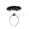 Diadema de Plumas de Ángel Transfronteriza Set de Varita de Hada Diadema de Diablo con Cabeza de Unicornio para Actuación de Baile Tocado de Plumas de Pavo