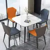 Mesa de comedor y sillas de pizarra con forma de barriga de caballo para casas pequeñas, estilo minimalista moderno de lujo ligero, mesa italiana brillante
