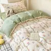 Juego de ropa de cama de tres piezas de algodón puro para dormitorio universitario, sábana individual, funda de edredón, sábana bajera ajustable, ropa de cama modelo nuevo 2026