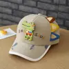 Gorra de béisbol para niños de 2 a 5 años para niñas, gorra de dibujos animados estilo coreano de dinosaurio pequeño, nuevo sombrero de pana de otoño para niños