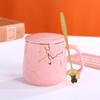Taza con Tapa y Cuchara, Taza de Cerámica, Estilo Nórdico, Taza de Café Ins, Taza de Oficina de Uso General, Taza con Tapa