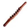 Palo de Masaje para Relajación Muscular, Rodillo Corporal Universal, Palo de Masaje de Espalda, Herramienta de Automasaje, Palo Gua Sha de Hueso de Dragón Carbonizado con 10 Bolas 8 Bolas