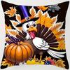 Funda de Cojín Decorativo de Pavo para Acción de Gracias Suave con Cremallera Decoración de Cosecha de Otoño Sofá Cama Sala de Estar Hogar de Otoño
