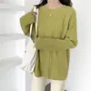 Suéter Interior Coreano Dongdaemun para Mujer, Holgado, Moda, Camisa Base, Jersey, Cuello Redondo, Top de Punto, Otoño e Invierno, Engrosado